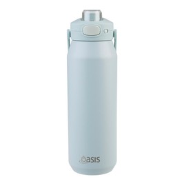 Oasis Ceramic Lined Stainless Steel Triple Wall Insulated 'Capri' Drink Bottle with Quick Release Lid 1 Litre - Sea Mist