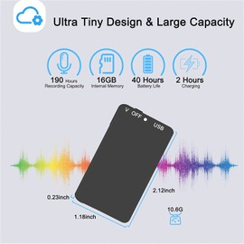 Digital Voice Activated Recorder: Aomago 16GB Portable Audio Tape Recorder Recording Listening Devices with Microphone, Professional Pocket Sound Dictaphone for Lectures Meetings Interviews