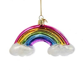 Noble Gems Rainbow and Clouds Glass Christmas Ornament by Kurt Adler