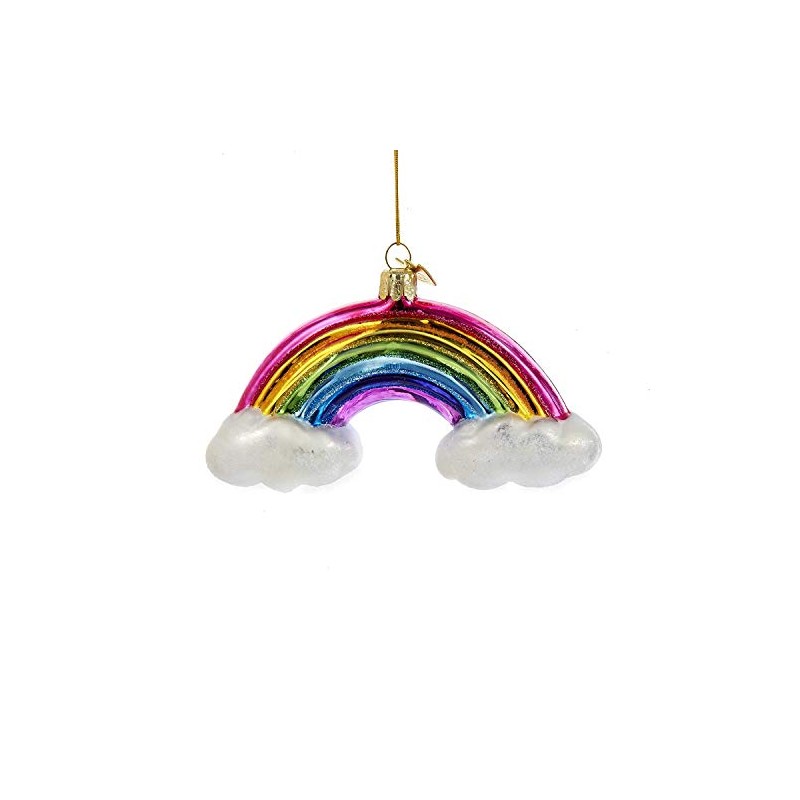 Noble Gems Rainbow and Clouds Glass Christmas Ornament by Kurt