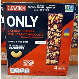 Elevation ONLY Cashew, Cherry with Dark Chocolate Fruit & Nut Bar 5.6oz 160g (Single Box)