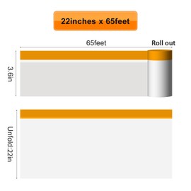 Pre-Taped Masking Film for Painting - 22" x 65' Painters Plastic Roll Sheeting with Automotive Paint Tape and Drape，Plastic Painting Film for Windows, Doors, Walls, Automotive Paint Masking（2 Rolls）