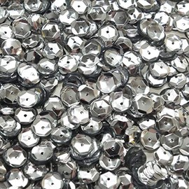 10mm Cup Sequins Silver Shiny Metallic Medium Hole Made in USA