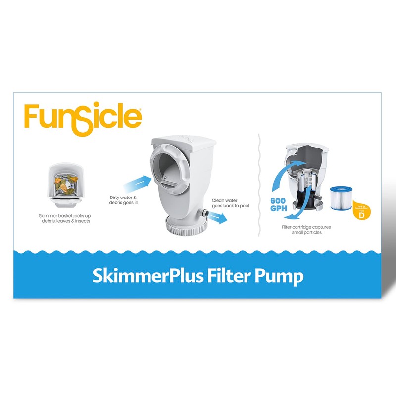 Funsicle P53FX0600 SkimmerPlus Filter Pump, White