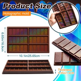 Ziliny Holographic Chocolate Molds Resin Silicone Chocolate Deep Thick Molds for Reusable DIY Baking Wax Melts(Multiple Style)