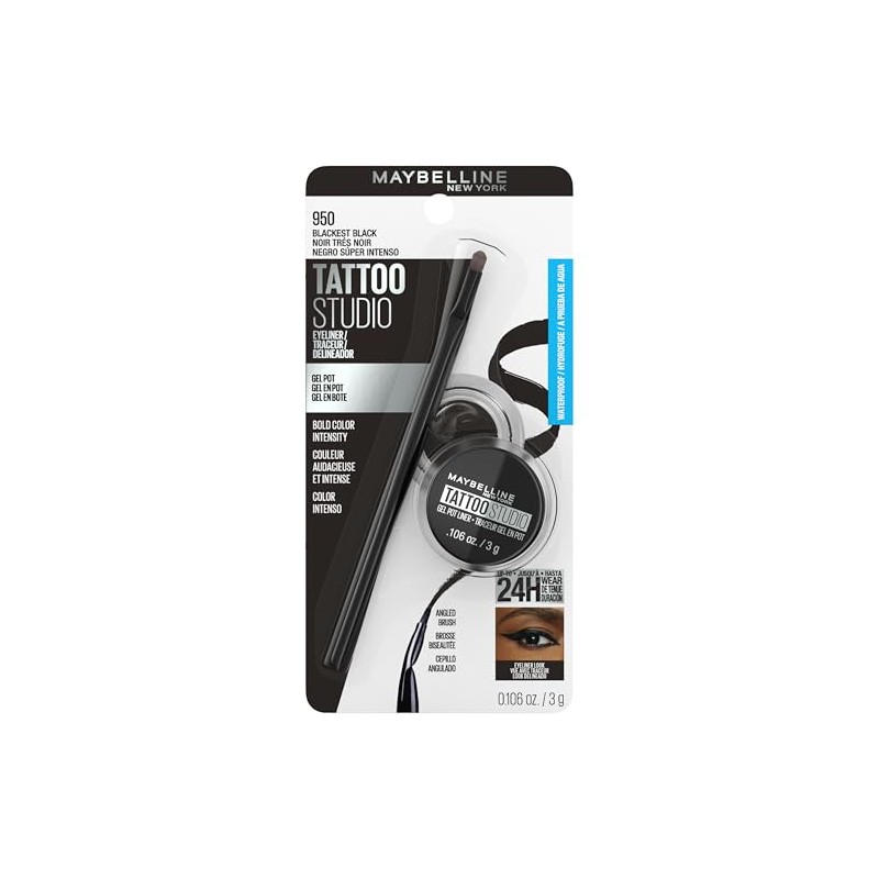 Maybelline Delineador Eye Studio Drama, color Negro Intenso