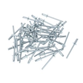 RATCHROLL 50 Pcs Open End Large Flange Blind Rivets 4mm Grip Diameter 6mm Grip Length 8mm Flange Diameter Silver Tone Iron