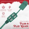15 Feet Green Extension Cord for Christmas Tree, 3 Outlet,