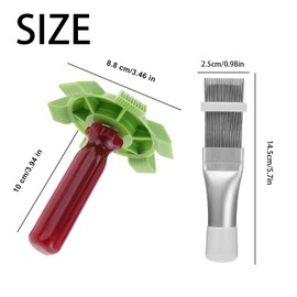 Pack of 2 Air Conditioning Condenser Fin Comb, Air Conditioning Lamellar Comb, Air Conditioning Condenser Fin Comb Made of Stainless Steel, for Cleaning Cooler, Evaporator