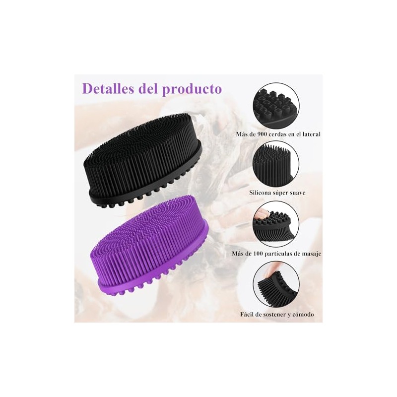 SSX-KJ 2 pcs Cepillo de Baño de Silicona,Cepillo Corporal de