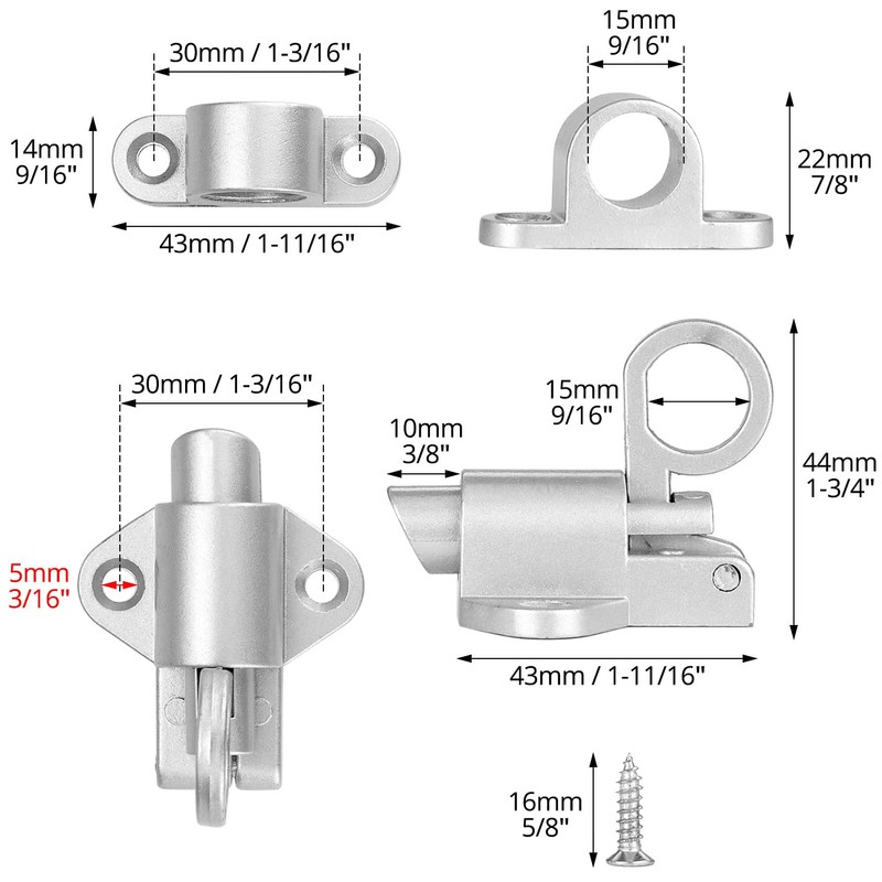 QWORK® 2 Pack Door Locks Spring Door Bolts Gate Bolts