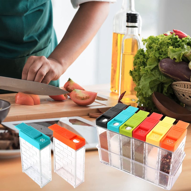 URALFA 24 Travel Spice Containers with 2-in-1 Lids, Seasoning Containers
