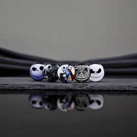 KUBOOZ(5 Pairs) Smiling-Skull Acrylic Ear Plugs Tunnels Gauges Stretcher Piercings