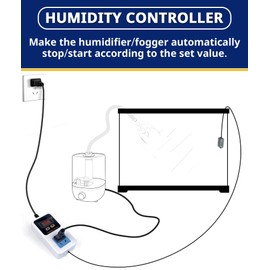Reptile Humidity Controller, Keeps Reptile Foggers Running Only Within the Preset Humidity Range, Suitable for a Variety of Reptile Humidifiers/Foggers Controlled by the Dial Knob, Easy to Use