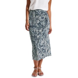 Street One Women's Patterned Mesh Skirt, Arona Blue