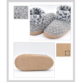 DICUIRD Slipper Socks for Women,Womens Boots Slippers,Slipper Boot with Soft Soles,Warm Cozy Fluffy Sherpa Lined Booties Slipper Socks,Womens Christmas Slipper Gifts