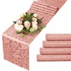 MILVOWOC 4 Pack Rose Gold Satin Table Runner, 12 x