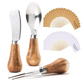 3Pcs/Pack Vertical Cheese Spreader Utensil Set, 4.7 inch Stainless Steel Spreader Large Serving Spoon and Serving Fork