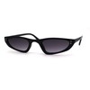 Womens Narrow Cat Eye Mod Plastic Sunglasses Black Smoke