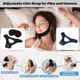 3Pcs/Set Airflow Jaw Strap, Air Flow Jaw Strap Veralabs, Breathable Anti Snoring Chin Strap for Sleeping, Veralabs Chin Straps, Snoring Aids for Men & Women Chin Straps