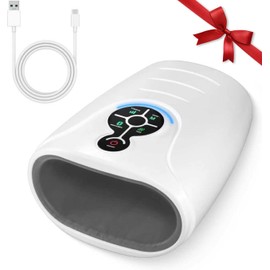 AERLANG Hand Massager Hand Massage Machine with Heat and Compression Cordless Electric Hand Massager for Arthritis and Carpal Tunnel, Birthday Gifts for Women Men mom Husband Gifts Gray-White