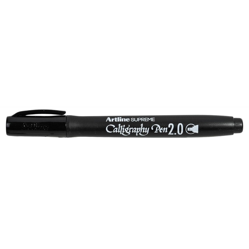 artline Supreme Calligraphy Pen Marker 2mm Tip - Black (Pack