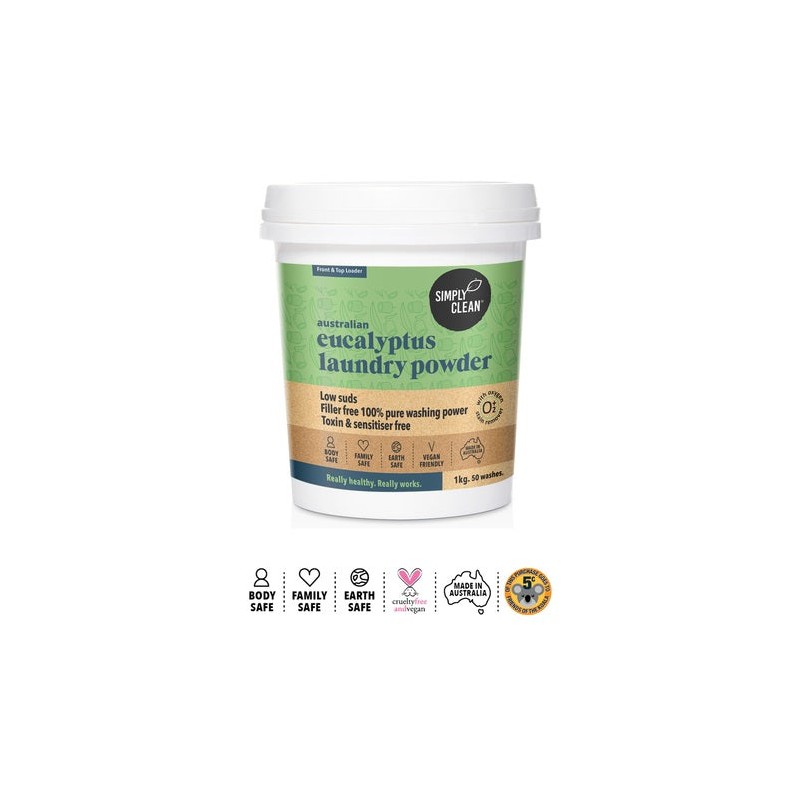 Simply Clean Australian Eucalyptus Laundry Powder 1Kg