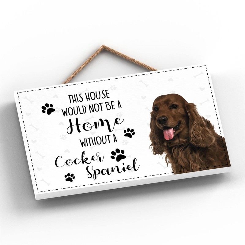 Global Designs Pets & Paws - Rope Plaque Brown Cocker