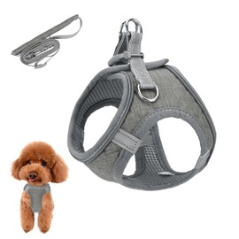 Auliuse Dog Vest Harness, Dog Harness and Llead Set, Reflective Harnesses for Small Dogs, Vest Harness for Cats/Dogs, Adjustable, Breathable