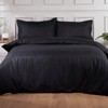 Dreamscene Beautiful Satin Stripe Quilt Duvet Cover with Pillow Case