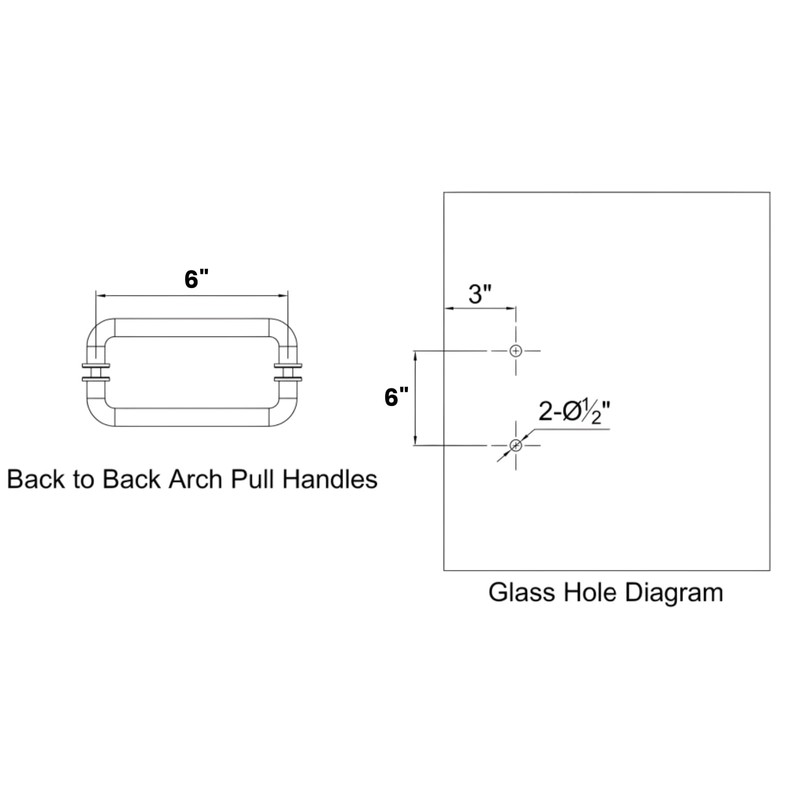 MCOCOD 6" Shower Door Handle, Double-Sided Pull Handle with Metal