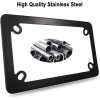 BLVD Matte Black Stainless Steel Motorcycle License Plate Frame Including