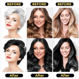 Sminktec Tinte para Cabello Champú 3 En 1 para Cabello Gris, Ingredientes A Base de Hierbas Champú Natural Tinte para Cabello para Mujeres Hombres (Ne