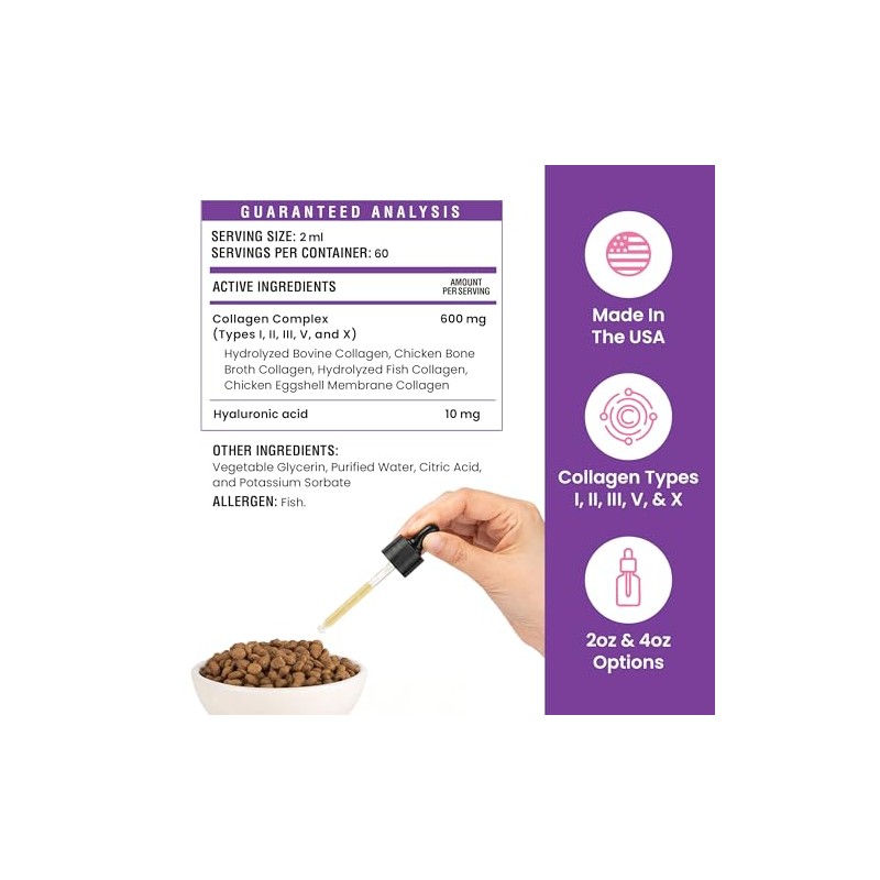 Premium Collagen for Dogs - Liquid Support for Joints, Skin,