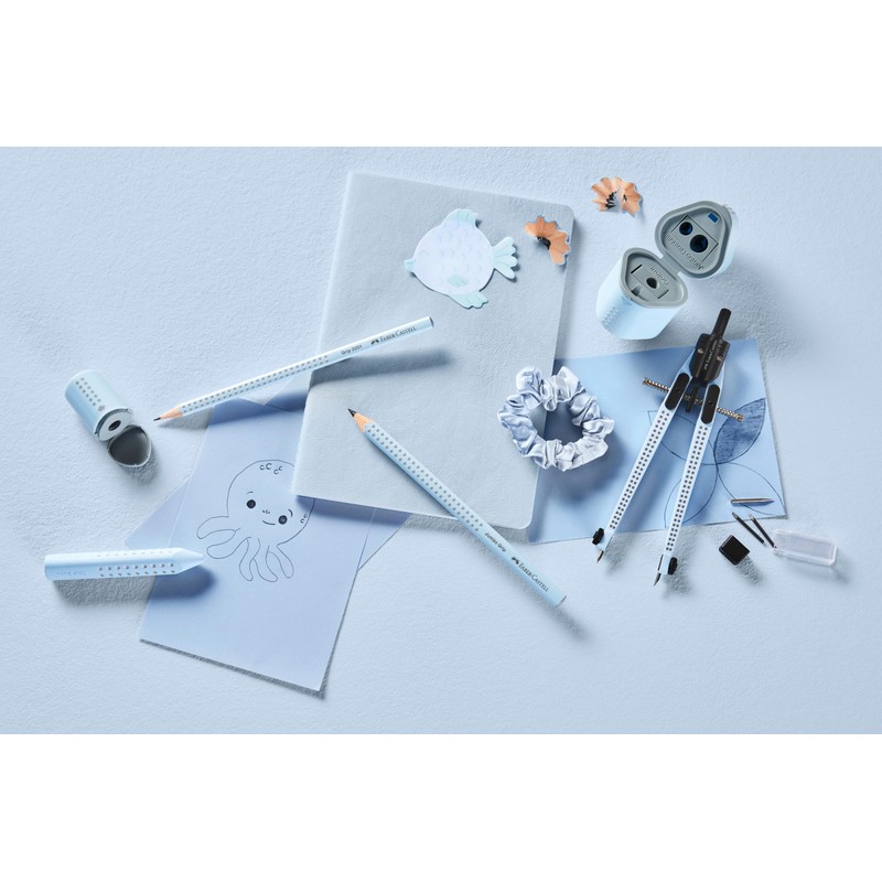FABER-CASTELL 580084 Pencils Set Sky Blue 3-Piece with Jumbo Pencil