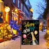 Happy New Year 2026 Small Decorative Garden Flag, Colorful Champagne