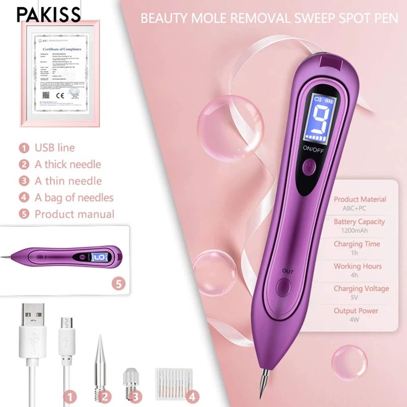 PAKISS Precision Beauty Device with Fine/Thick Needle Tips for Skin