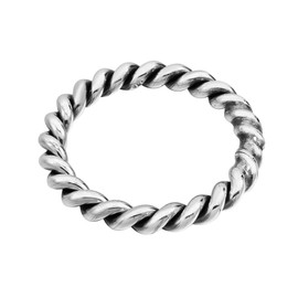 AeraVida Stunning and Stylish Twisted Band of Sterling Silver Ring | Delicate Wedding Rings For Women | Casual Comfort Fit Silver Rings for Women | Couple Unisex Ring | Sterling Silver Rings Sizes 7