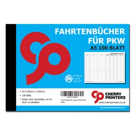 Cherry A5 Car Driving Logs on 100 Pages for 1800 Drives