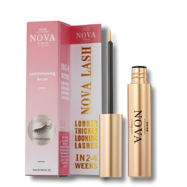 Nova Cosmetics Eyelash Growth Serum (XL Size - 8ml) | Lash Serum for Fuller, Thicker, Longer Lashes | Eyelash Enhancer for Natural Lash Growth & Volume | Eyelash Serum for Women & Men