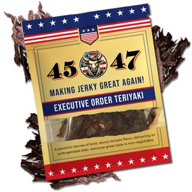 45-47 Beef Jerky – Premium American Made Jerky, 10g Protein per Serving, Low Fat, Gluten-Free – Bold & Savory Snack for On-the-Go Energy - 3oz Bag (1 Pack, Teriyaki)