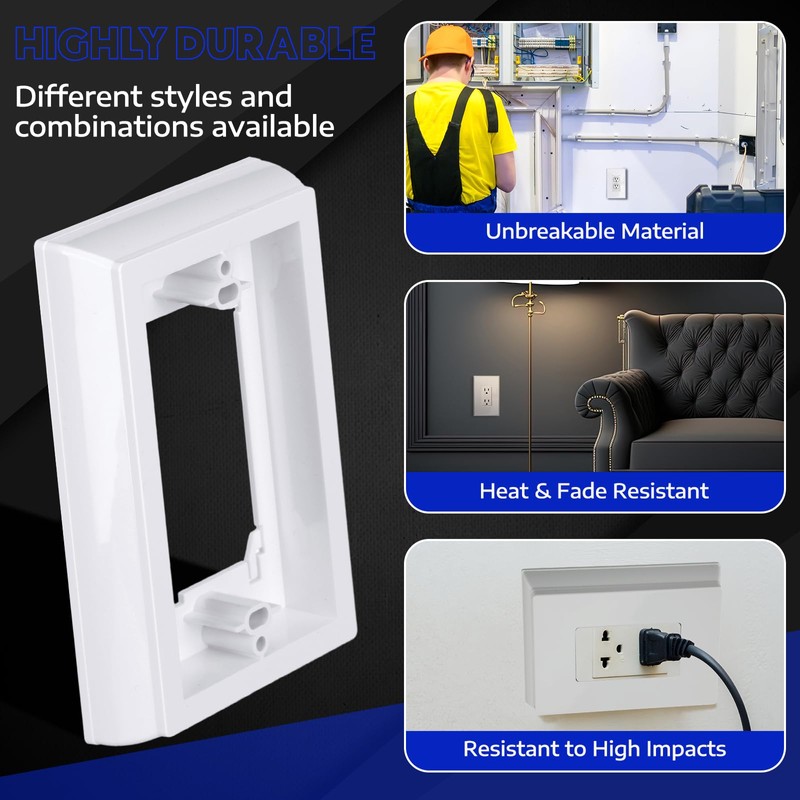 Kanayu 4/5" Single Gang Electrical Box Extender UL Listed, Receptacle