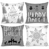 Miaikoe Grey Christmas Cushion Covers 40x40 Set of 4 Christmas
