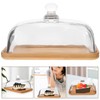 Butter Dish with Glass Lid- 18X12X10CM Clear Butter Tray for