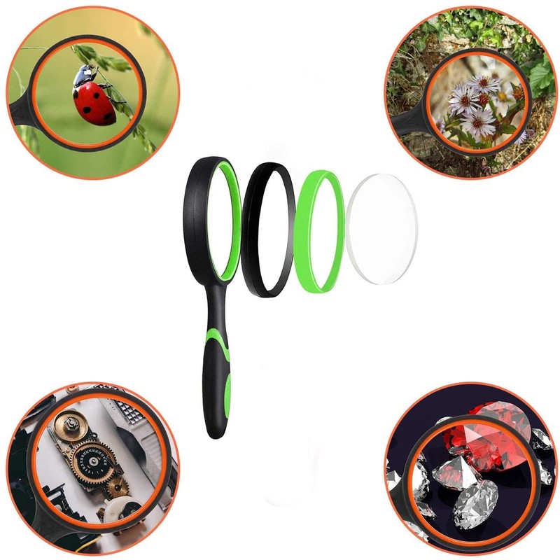 8 Pack 8X Handheld Magnifying Glass Reading Magnifier 50mm Magnifying