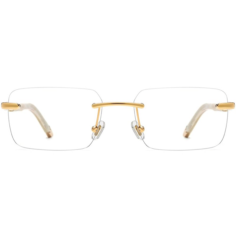 HEPIDEM 100% Really Buffalo Horn Handmade Glasses Frame Square Rimless