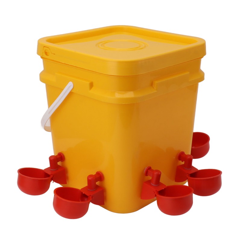 Automatic Chicken Waterer Cup with 12L Handheld Barrel Poultry Drinking