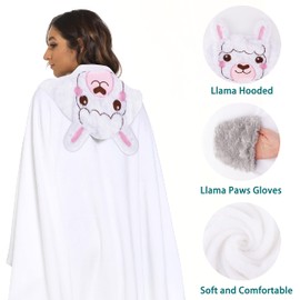 Shoppawhile Alpaca Gifts for Women Llama Gift Portable Blanket Cuddly Blanket Fluffy Alpaca Sofa Blanket 150 x 130 cm