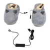USB Heated Slippers Plush Temperature Adjustable Heating Slippers Anti Slip