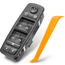 Driver Side Power Master Window Switch, Compatible with Chrysler Town & Country, Dodge Caravan Grand Caravan Replace OE 68039999AA 68039999AC 7B0959857D 68039999AB - 3+9 PINS Check Required W/O AUTO